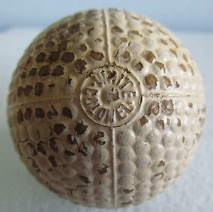 WHITE COLONEL BRAMBLE GOLF BALL WITH CIRCLES AT ALL 6 POLES AND LINES CONNECTING - Picture 1 of 6