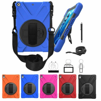 Hybrid Rugged Hard With Strap Tough Rotating Case Cover For iPad 2 3 4 iPad 5 6 - Image 1 of 4