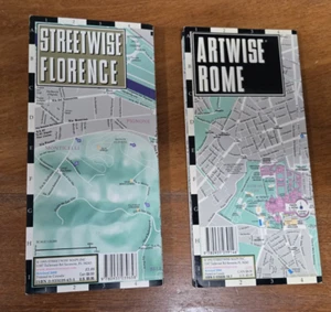 Streewise Florence 9 Panel and Artwise Rome 7 Panel -- Laminated Two-Sided maps - Picture 1 of 3