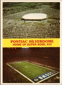 Postal vintage PONTIAC SILVERDOME Detroit Mich. 4x6" "HOGAR DEL SUPER BOWL XVI" - Imagen 1 de 2