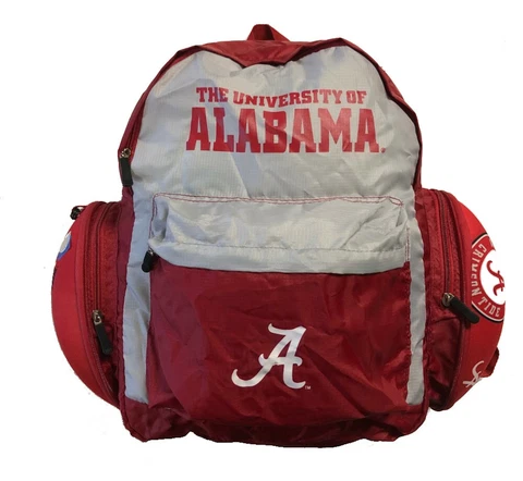 Alabama Crimson Roll Tide Backpack Zips Into Football Compartment Tailgate 2in1 Cover