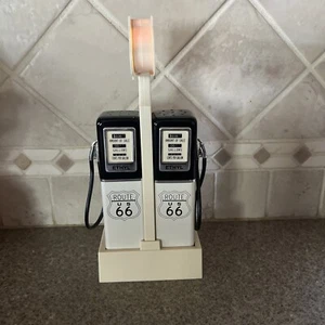 Route 66 Salt and Pepper Shakers with Holder- Lights Up - Picture 1 of 5