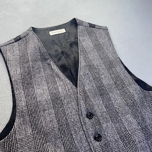 Oliver Spencer Men’s Basic Vest Waist Coat Size 40EU Gray Wool Plaid Paisley - Picture 1 of 16