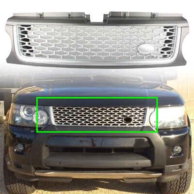 Grelha frontal cinza e prata para 2010-13 Land Rover Range Rover Sport L320 - Imagem 1 de 4