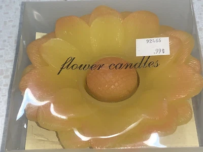 Vintage Country Sunflower Floating Candle Large 5” Sunny Yellow, New Old Stock - Image 1 of 4