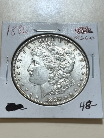 1886-P  Morgan Silver Dollar — BU  90%  SILVER COIN - Some Rim Toning?? Cover