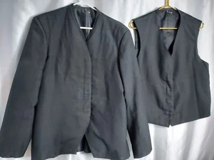 handmade Amish Mennonite plain men 2 PCS coat/jacket vest black S/M C 43 L 27 - Picture 1 of 8