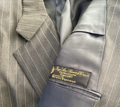 Blazer HICKEY FREEMAN Loro Piana Lana Gris Rayas Talla 52 Chaqueta Foto 1 de 4