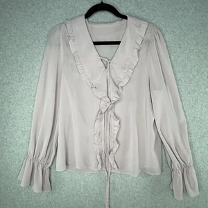 Dazy Lavendel Pastell Lila Rüschen Top Bluse Kleid Shirt Jrs Damengröße Large - Bild 1 von 6