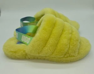 UGG Damen Fluff Yeah Slide Slipper gelb Sandalen Größe 5 gebraucht  - Bild 1 von 12