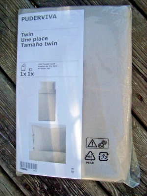 NEW IKEA PUDERVIVA TWIN Duvet Cover with Pillowcase Natural Beige 303.375.76 - Image 1 of 4