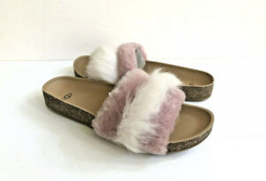 UGG Diane Wisp Pink Fluff Fluffie Slide Slip-on Slippers Sandals Size 7.5 Women