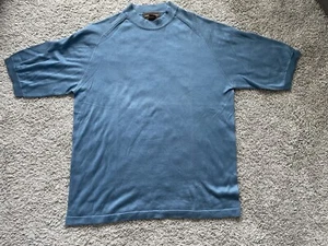 Johnston & Murphy | Men’s Blue Sweater Shirt 100% Silk | Size L - Picture 1 of 5