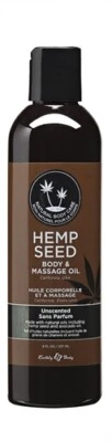 Earthly Body Hemp Seed Massage Oil 8oz Unscented - Condition & Moisturize - Image 1 of 2