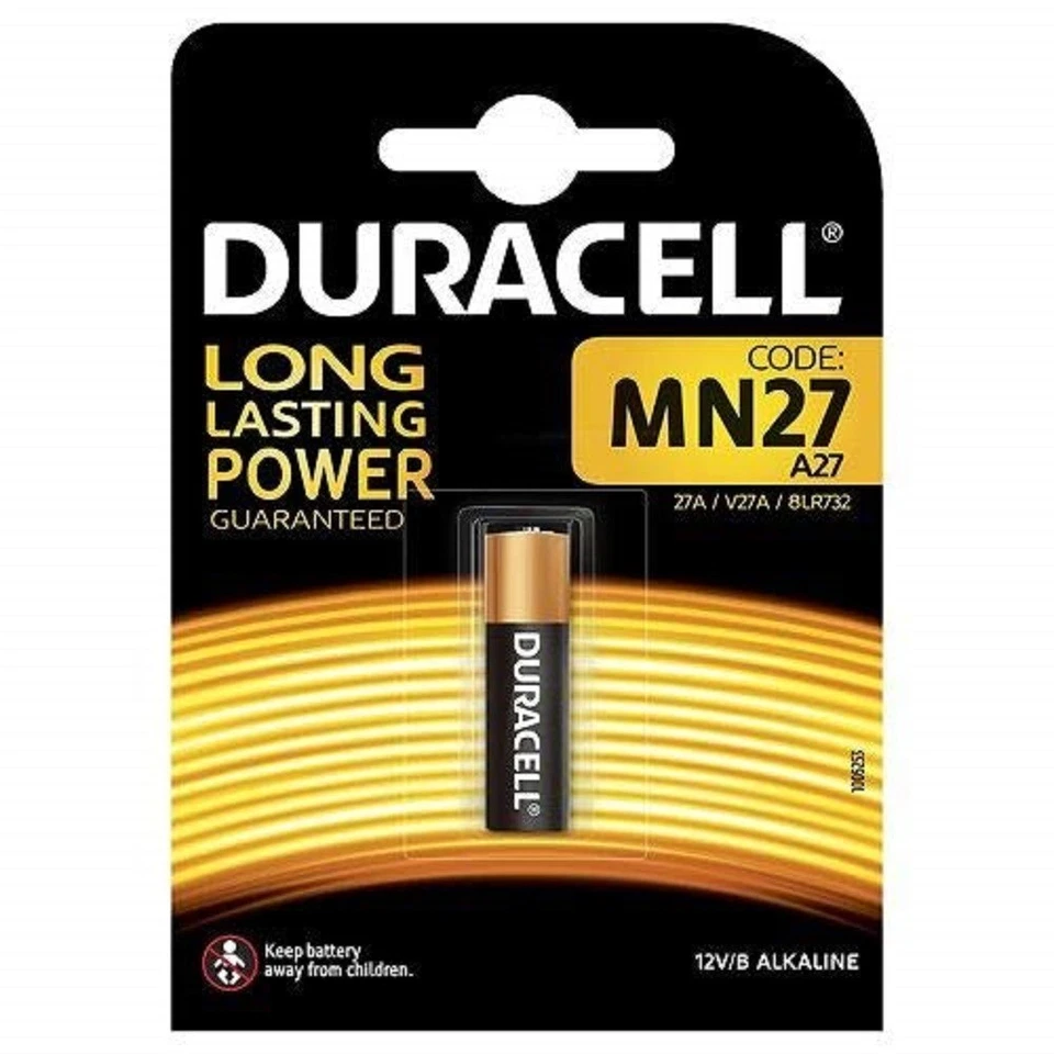 Pila Cilindrica Original DURACELL A27 (MN27) de 12 Voltios Alcalina Blister b83 - Imagen 1 de 1