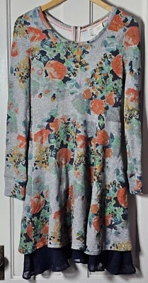 Fairycore Mon-Sun платье женщин размер S серый цветочный кружева толстовка L/S удобный - Изображение 1 из 4