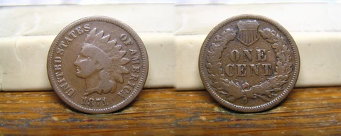 1871 INDIAN HEAD PENNY CENT US COIN Cover