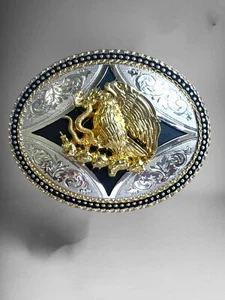 Mexican Eagle Rodeo Western Cowboy Belt Buckle Hebilla Vaquera Con Aguila Mexico - Picture 1 of 2