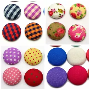 50 pcs Mixed Color Fabric Covered Round Flatback Cabachons 12mm 15mm Bows Center - Picture 1 of 13