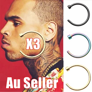 1/3pcs Nose Lip Ear Hoop Rings Body Piercing Earring Stud Surgical Jewellery - Picture 1 of 23