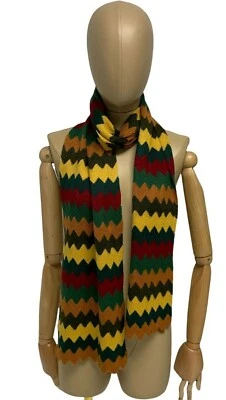 Colorful Zigzag Alpaca Blend Wrap Scarf green multicolor Novica from Peru - Image 1 of 4