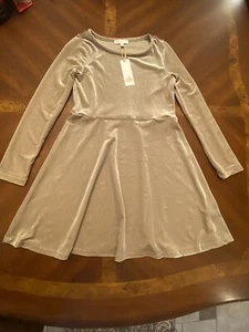 GB Girls A-Line Long Sleeve Dress Size M Color Brown MSRP $59 - Picture 1 of 6