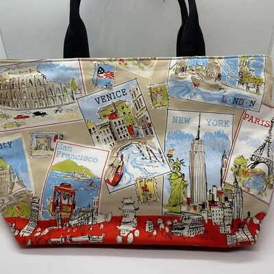 Bolso de Mano Talbots de Lona de Algodón Estampado de Viaje con Bufanda de Seda a Juego Foto 1 de 4