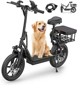 AOVOPRO 500W Adults Electric Scooter 49Mi Long Range 14'' Tires Folding W/ Seat - Picture 1 of 10