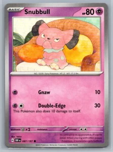 Snubbull 87/197 Obsidian Flames Common Pokémon TCG 2023 - Picture 1 of 2