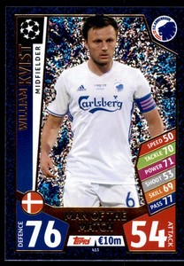 Match Attax Champions League (2017-2018) William Kvist Kobenhavn MOTM #413