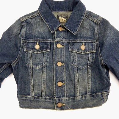 Ralph Lauren Girls Denim Jacket Size 10 Cropped Blue Distressed Cotton - Image 1 of 4
