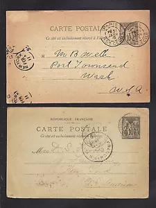 FRANCIA- (2) POSTALES DÉCADA DE 1890 USADAS - Imagen 1 de 2