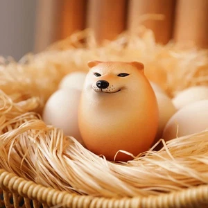 Creative Shiba INU Forme d'oeuf réaliste PVC DÉCOR DE DÉCOR DE BUR *A - Afbeelding 1 van 9