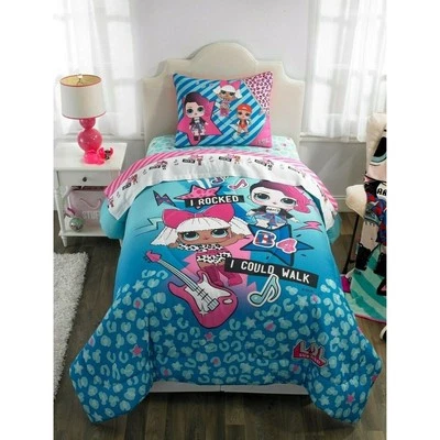 L.O.L. Surprise Kids Bedding Reversible Comforter & Sham Set Pink Blue Twin/Full - Image 1 of 2