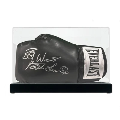 Schwarzer Boxhandschuh signiert von Frank Bruno. Vitrine - Bild 1 von 4