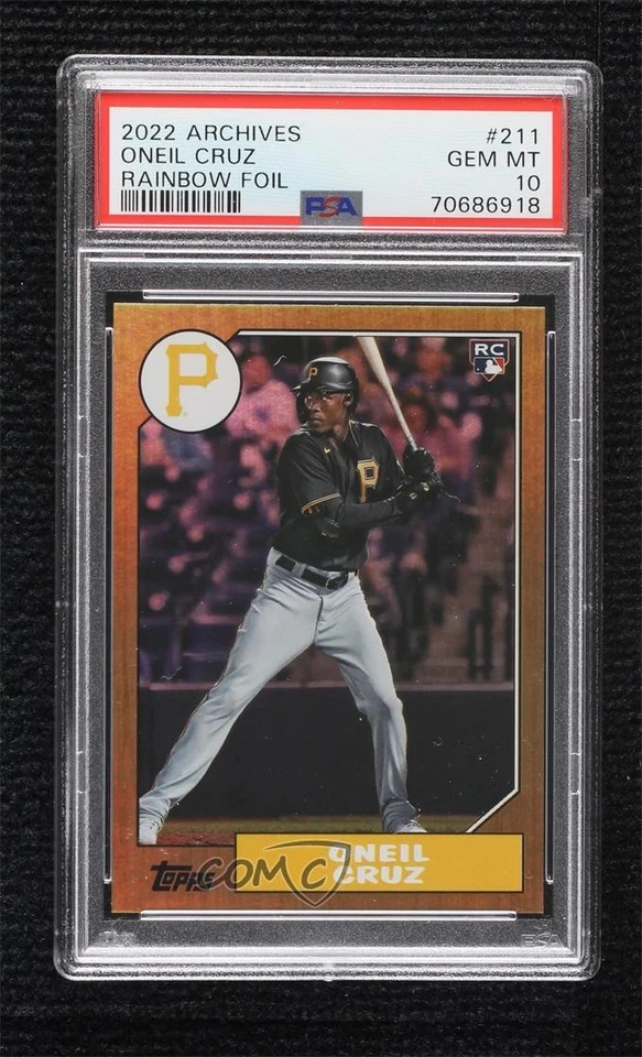 2022 Archives 1987 Topps Design Rainbow Foil Oneil Cruz PSA 10 GEM MT Rookie RC - Image 1 of 2