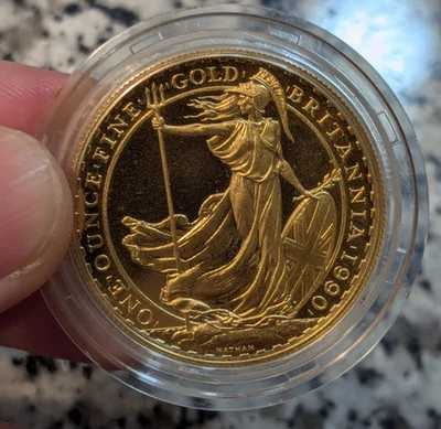 1990 1 oz Gold Britannia Proof Great Britain UK - Image 1 of 4