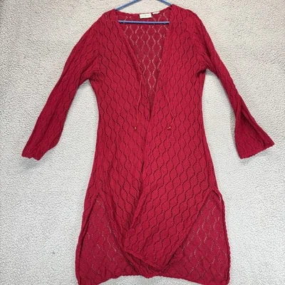 White Stag Womens Long Sleeve Open Front Longline Cardigan Red Size L - Image 1 of 4