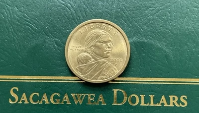2000-P, Sacagawea, Native American, Round Dollar, Coin - Image 1 of 3