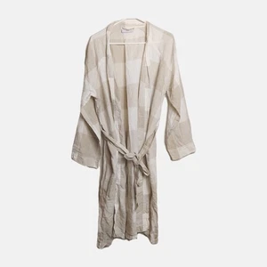 Adairs Check Pattern  Belted Linen Robe One Size EUC - Picture 1 of 5