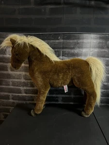 Douglas Cuddle Toy Brown Horse Standing Plush Stuffed Animal 20” Posable Legs - Picture 1 of 9