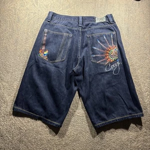 Vintage Y2K Coogi Jorts Sz 36 Guitars Colorful Soutpole Jnco Baggy Hip Hop - Picture 1 of 21
