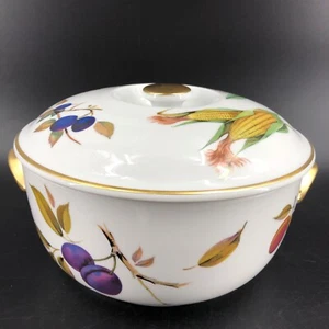 Royal Worcester EVESHAM DECKEL KASSEROLLE BACKFORM SERVIERER Goldrand ENGLAND - Bild 1 von 8