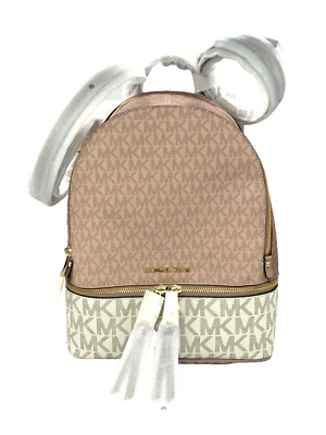 Michael Kors Rhea Zip Medium Backpack Pink Ballet Multi - Image 1 of 4
