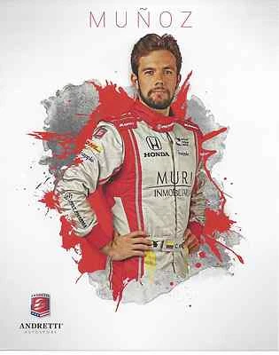 2016 CARLOS MUNOZ COLUMBIA ANDRETTI AUTOSPORT INDY 500 8" X 10" HERO CARD ! - Image 1 of 2