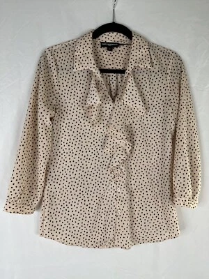 Blusa Top Karl Lagerfeld Mujer Talla S Beige Lunares Manga 3/4 Informal Foto 1 de 4