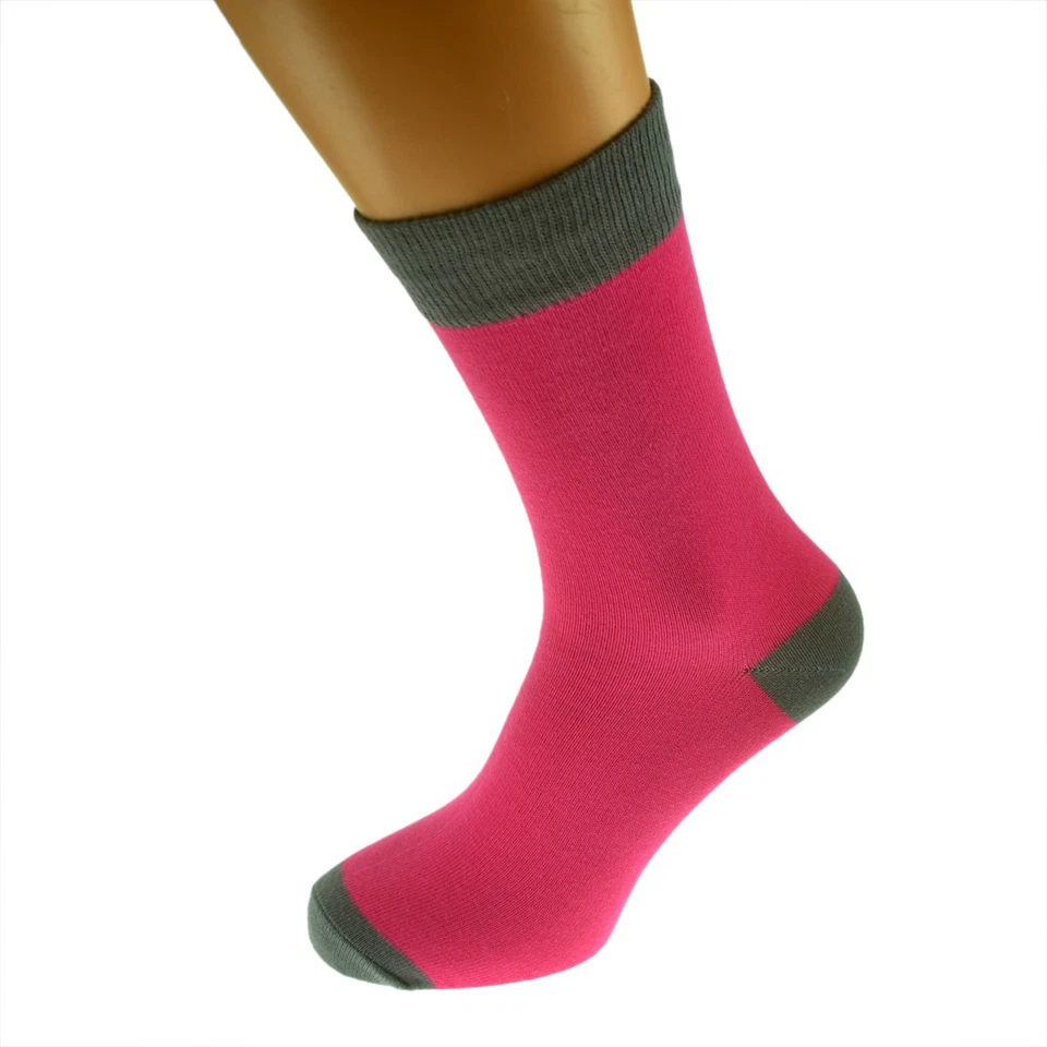 Hot Pink & Slate Grey Mens Funky Socks Mens shoe Size 5-12 X6TC005 - Image 1 of 1