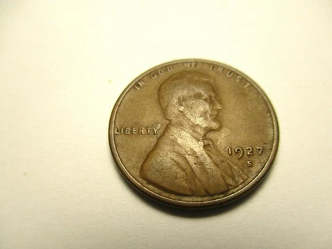 1927 S LINCOLN WHEAT PENNY ERROR OFF PLANCHET SLANTED STRIKE SCRAPE RD #131 Cover