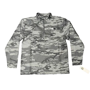 NFL New England Patriots Gris Camuflaje y Estampado a Rayas 1/4 Cremallera Talla Grande Nuevo con Etiquetas - Imagen 1 de 5