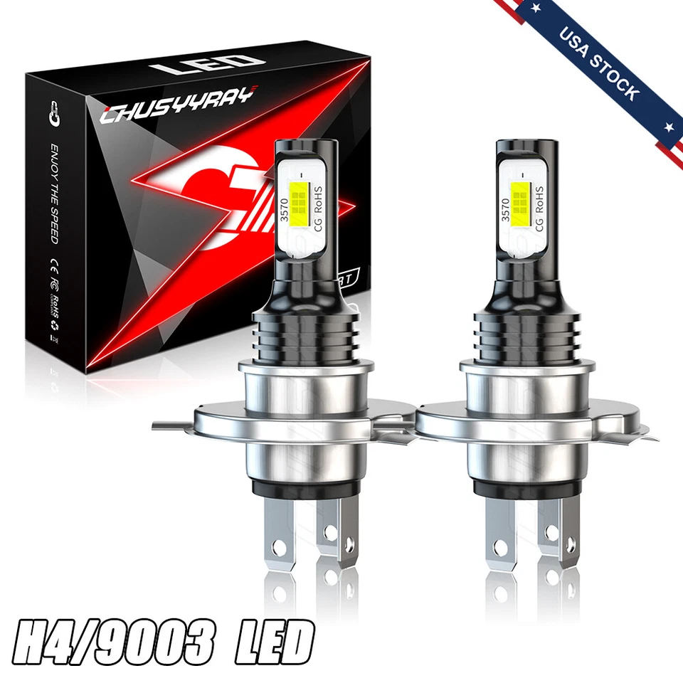 2 H4 SUPER LED Bulbs For Ski-Doo MXZ 1200 4-TEC TNT 09-18 Snowmobile Headlights - Image 1 of 4